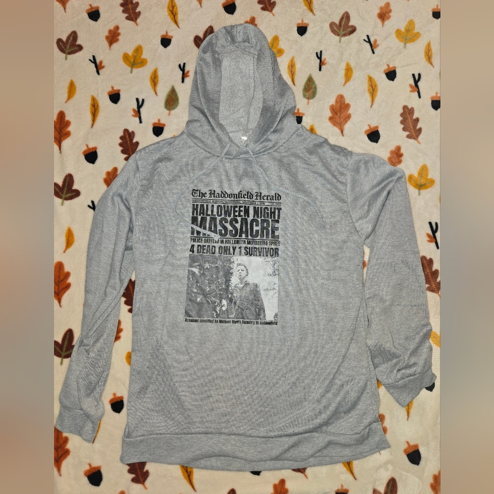 Gray Graphic Hoodie Shirt